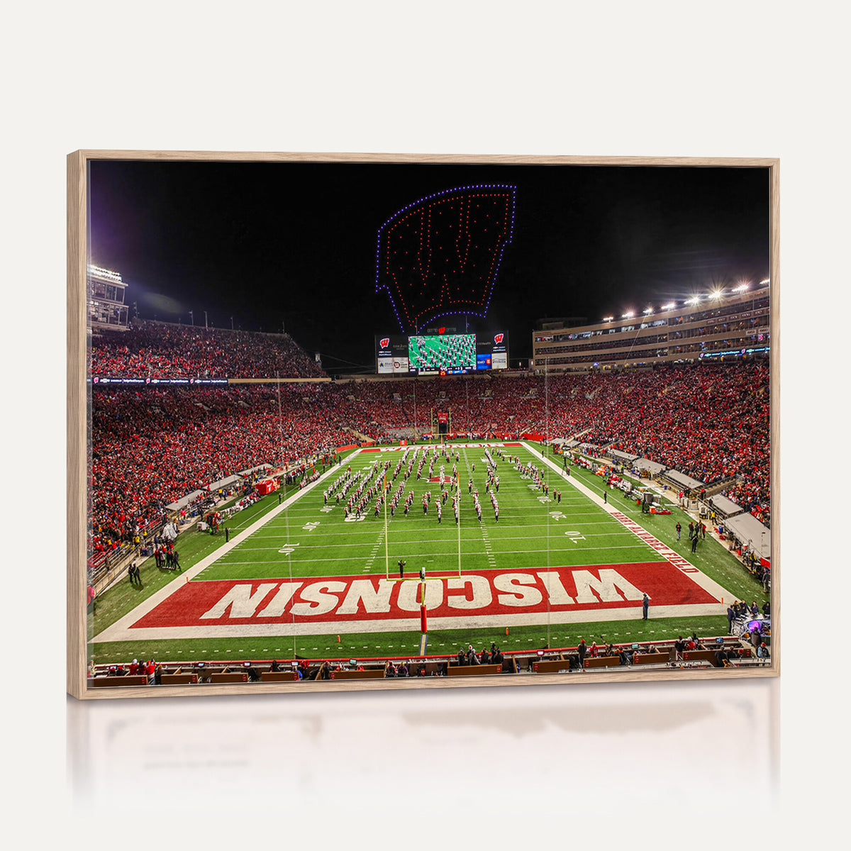 34125-MGV-CV-36X24 - Wisconsin Badgers Football Team Print Canvas- Madison Camp Randall Stadium Wall Art Canvas Print