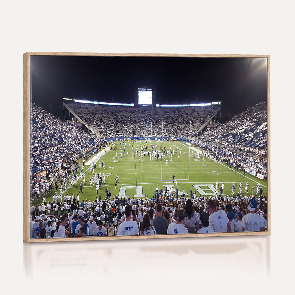 65036-MGV-CV-36X24 - Brigham Young University Cougars Football Print Canvas - Provo LaVell Edwards Stadium Wall Art