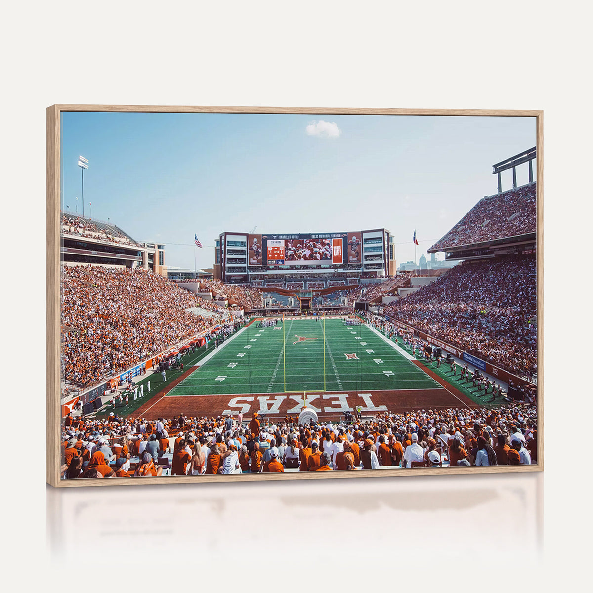 14826-MGV-CV-36X24 - Framed Texas Memorial Stadium Canvas, University of Texas Longhorns Football Team Print - Austin