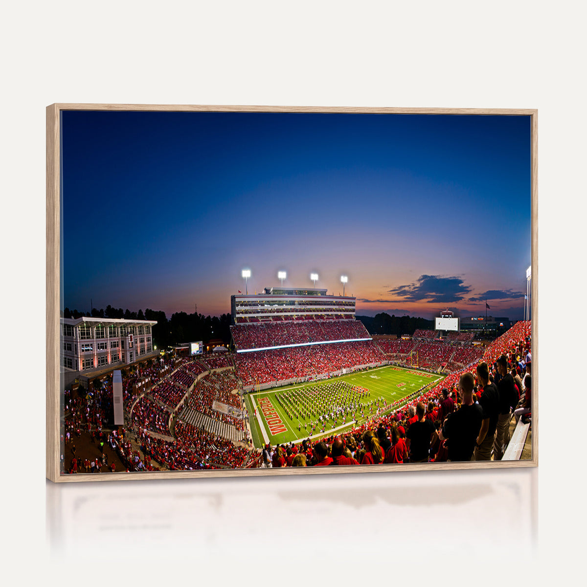 76202-MGV-CV-36X24 - Wolfpack Football Team Wall Art Print - Raleigh Carter-Finley Stadium Wall Art Canvas Print
