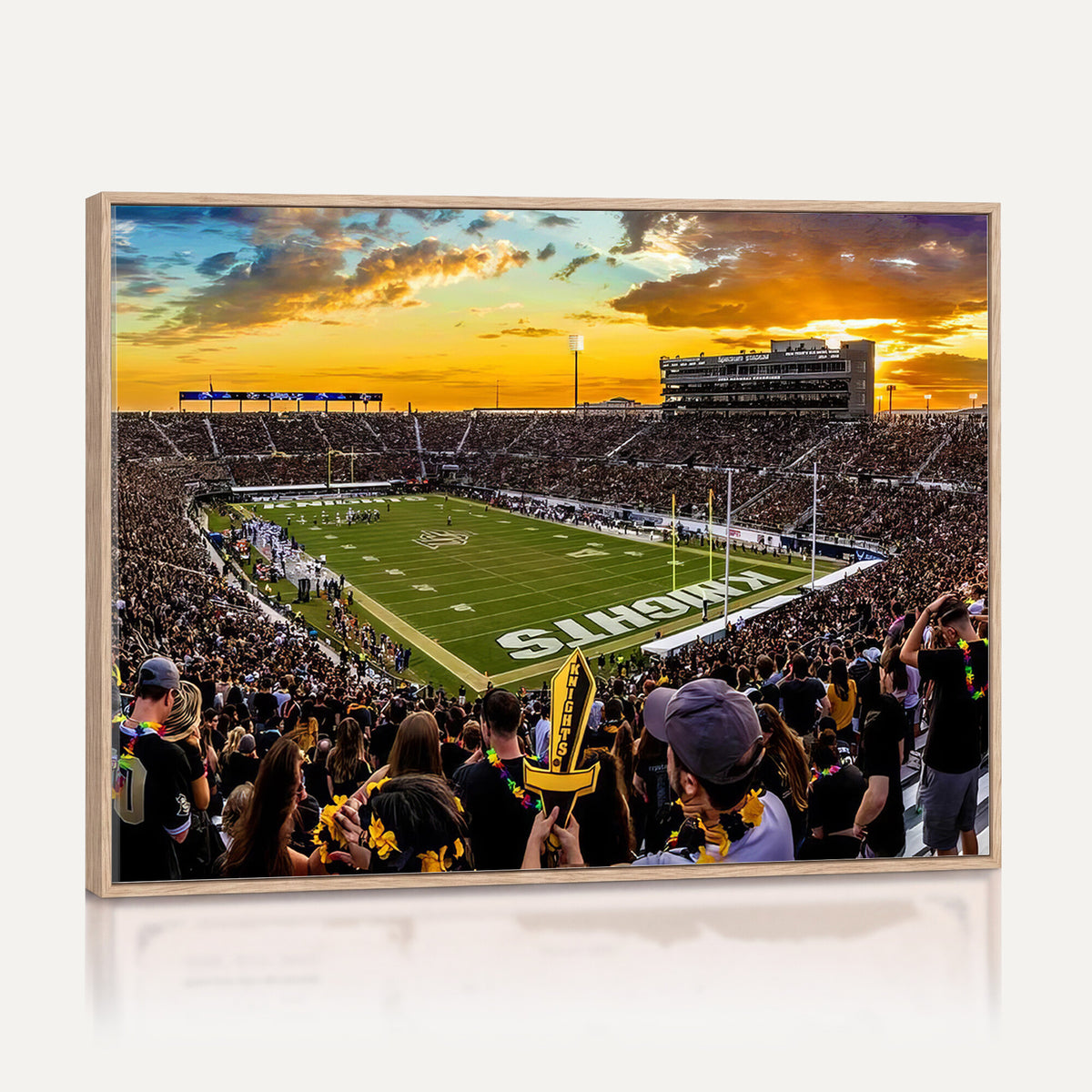 66803-MGV-CV-36X24 - UCF Knights Football Team Print - Orlando FBC Mortgage Stadium, UCF Knights Wall Art Canvas Print