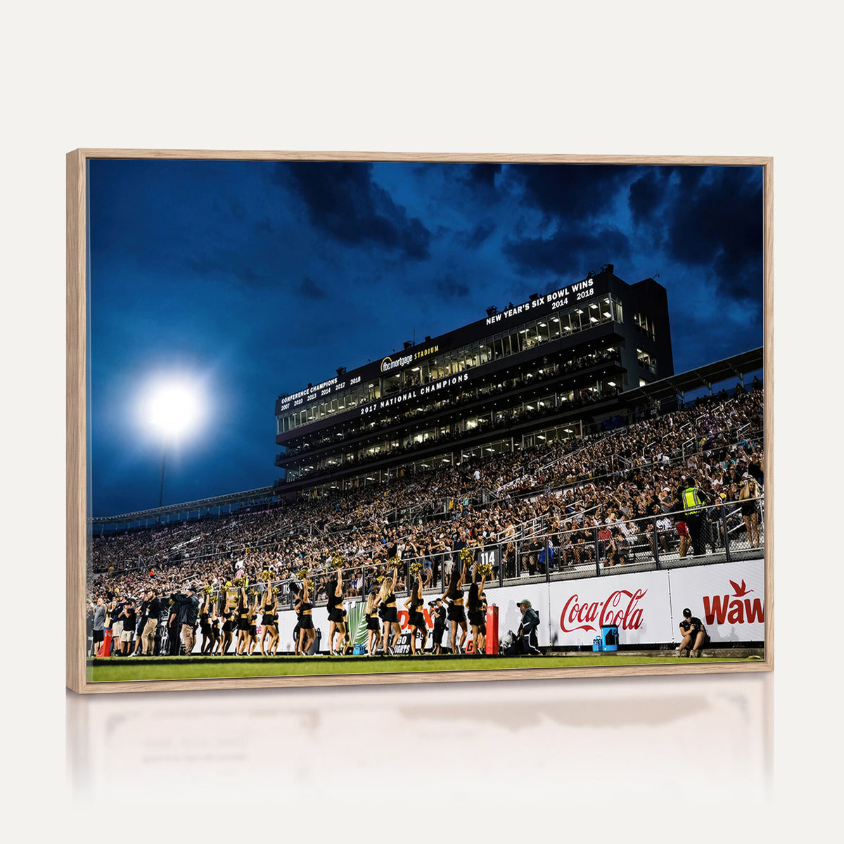 40217-MGV-CV-36X24 - UCF Knights Football Team Print - Orlando FBC Mortgage Stadium Wall Art Canvas Print