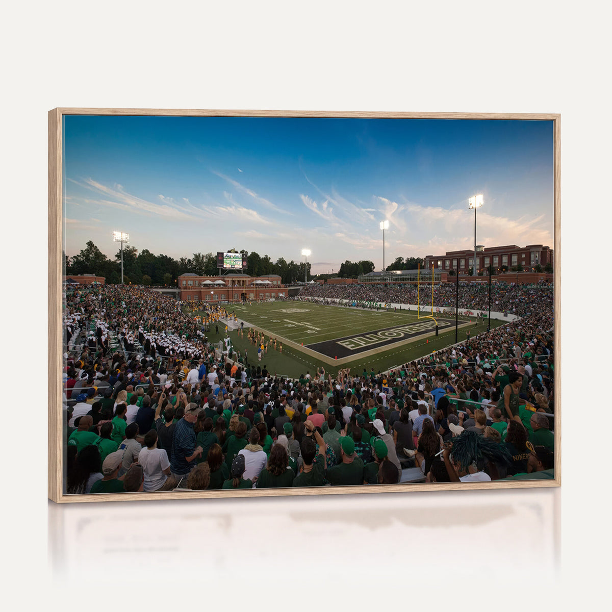 12290-MGV-CV-36X24 - University of Charlotte 49ers Football Team Print - Charlotte Jerry Richardson Stadium Wall Art