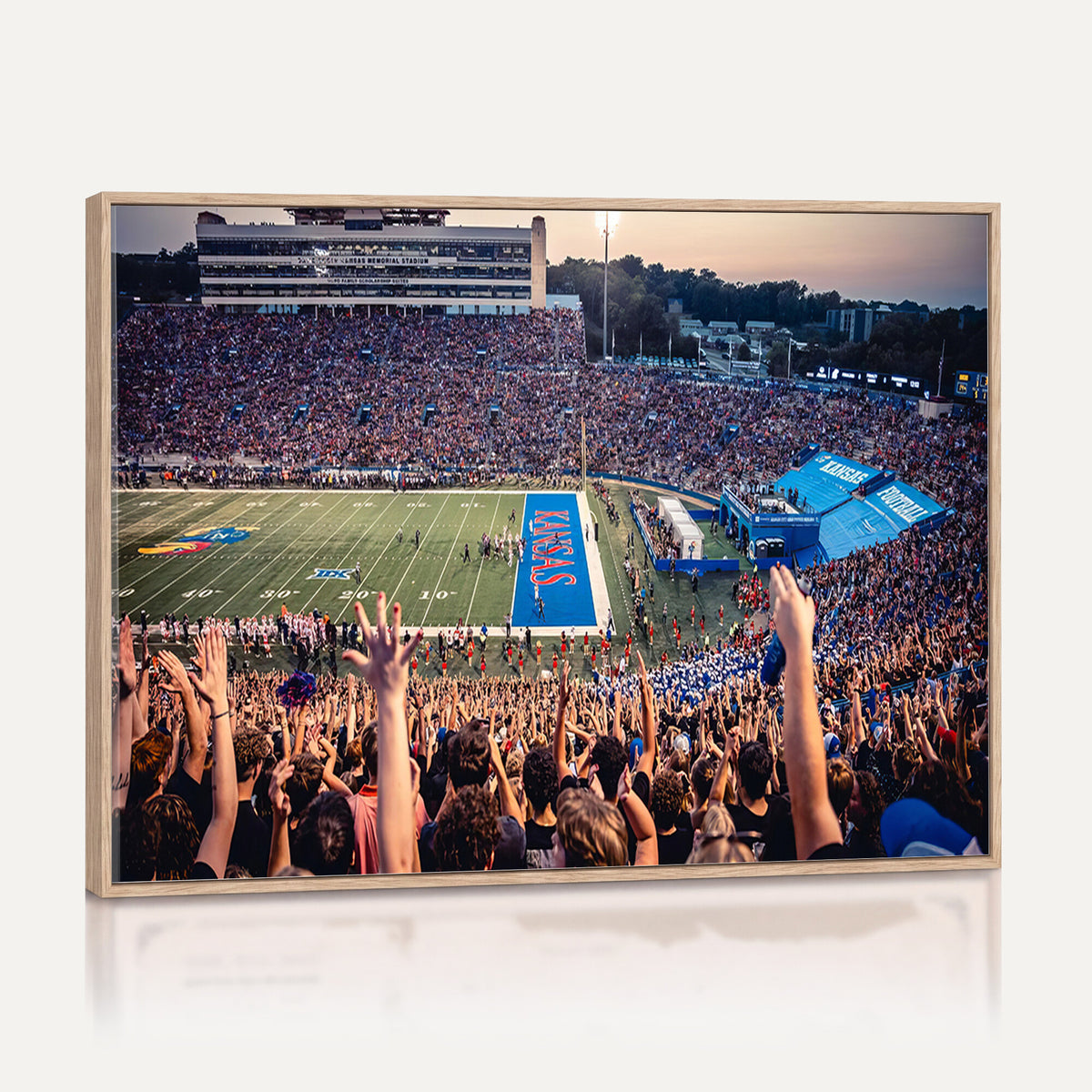 40169-MGV-CV-36X24 - University of Kansas Jayhawks Football Team Art Print - Lawrence Kansas Memorial Stadium Wall Art