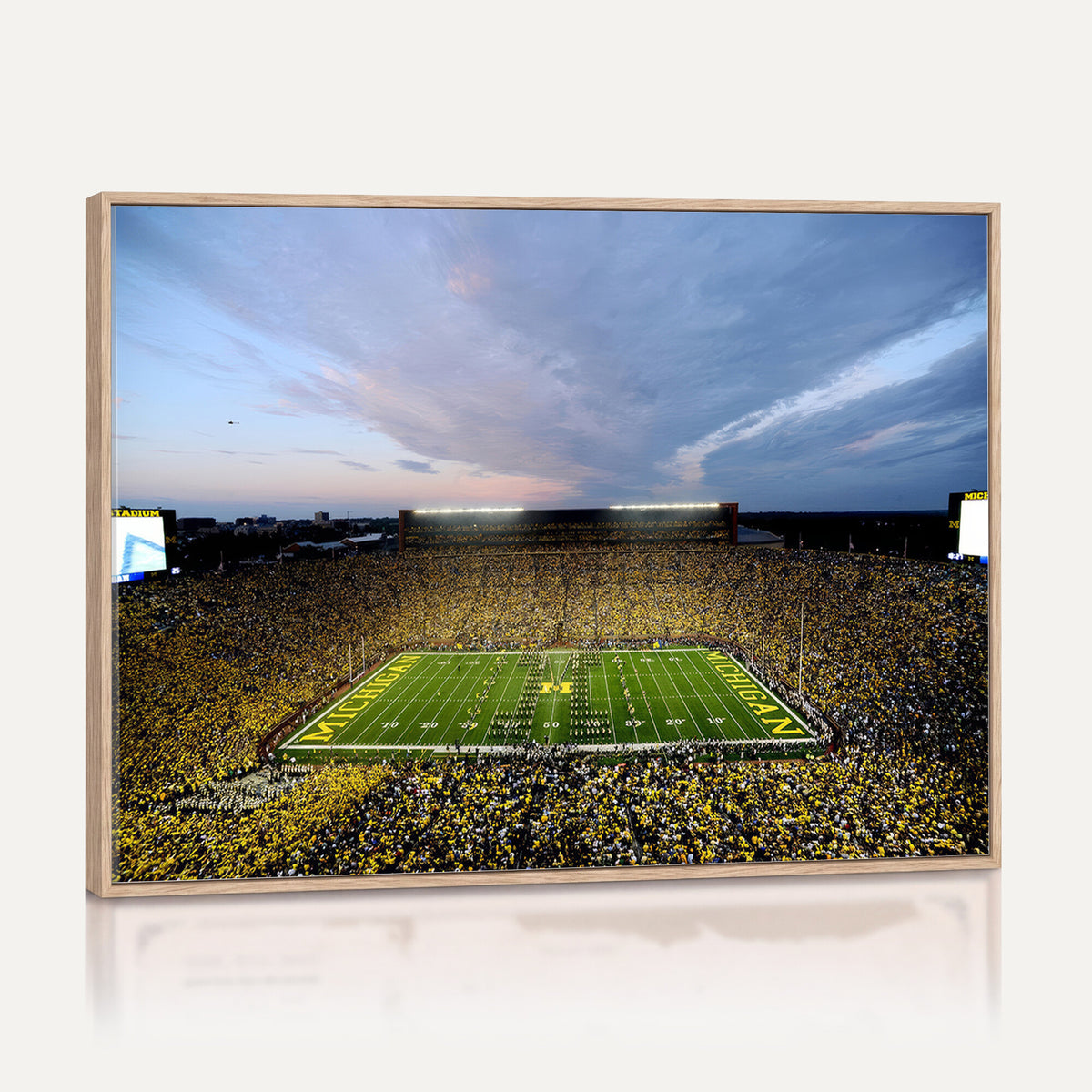 82641-MGV-CV-36X24 - University of Michigan Wolverines Football Team Print - Ann Arbor Michigan Stadium Wall Art Canvas