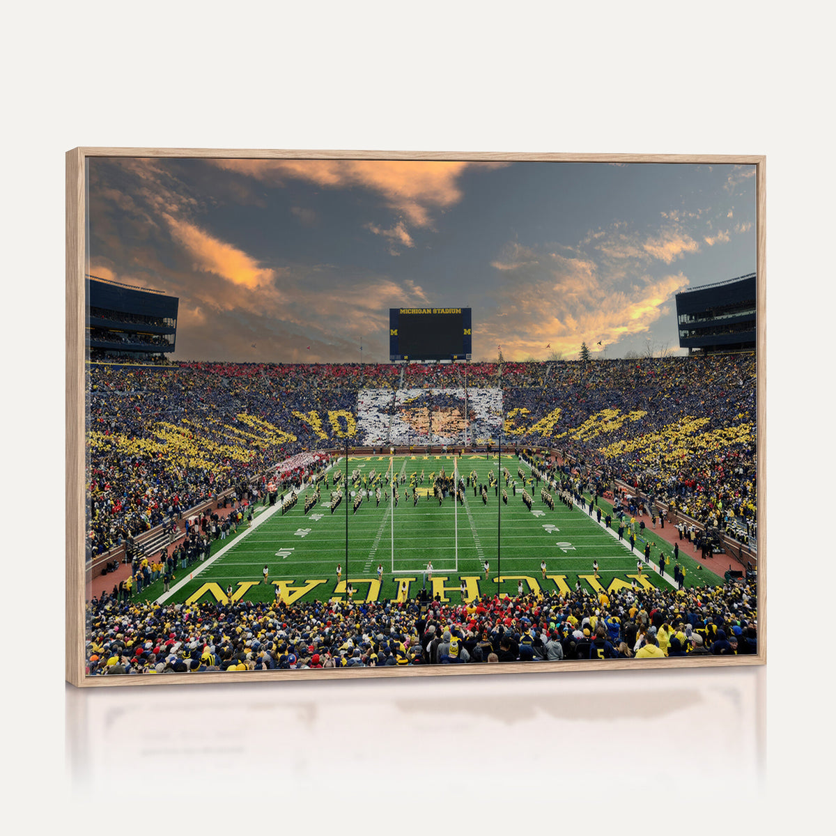 81843-MGV-CV-36X24 - University of Michigan Wolverines Print Canvas, Football Team Print - Ann Arbor Michigan Stadium