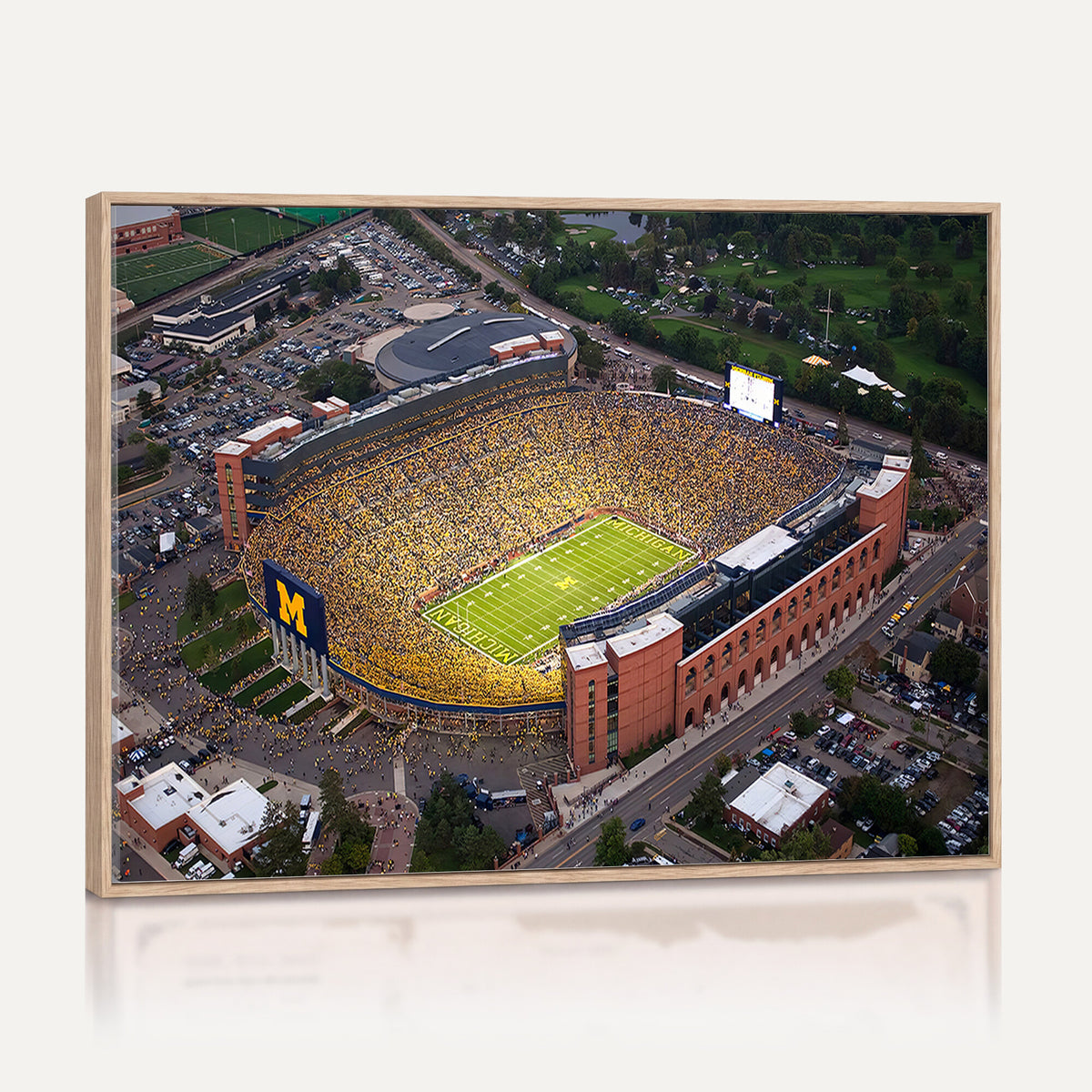 95248-PAN-FL-20X10 - University of Michigan Wolverines Football Team Print - Ann Arbor Michigan Stadium Wall Art Canvas