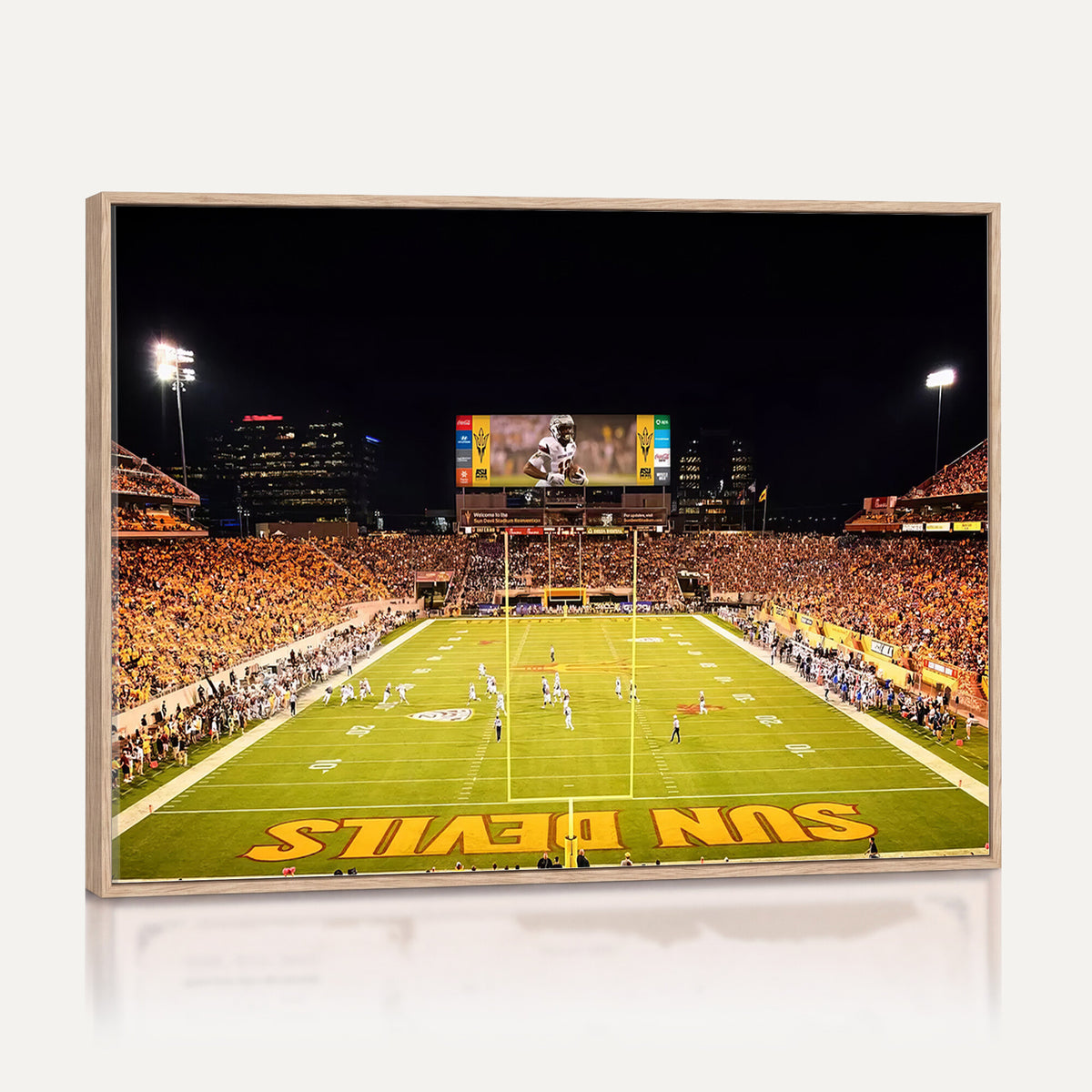 87612-MGV-CV-36X24 - ASU Sun Devils Football Team Print - Phoenix Mountain America Stadium Canvas Print