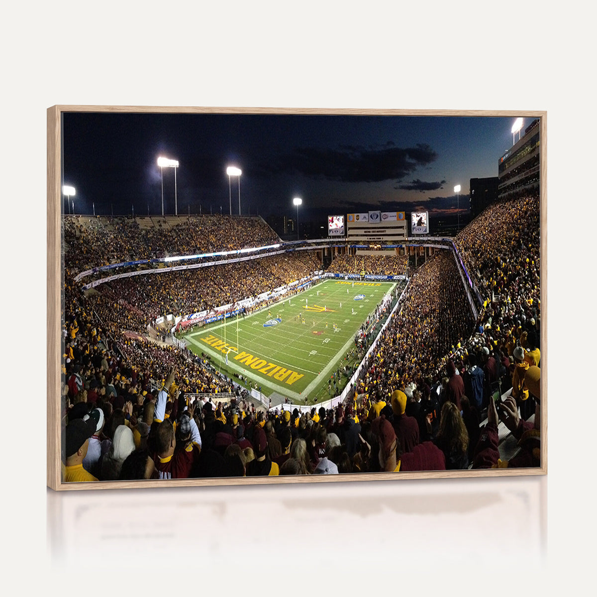 75716-MGV-CV-36X24 - ASU Sun Devils Football Team Print Canvas - Phoenix Mountain America Stadium Wall Art Canvas Print
