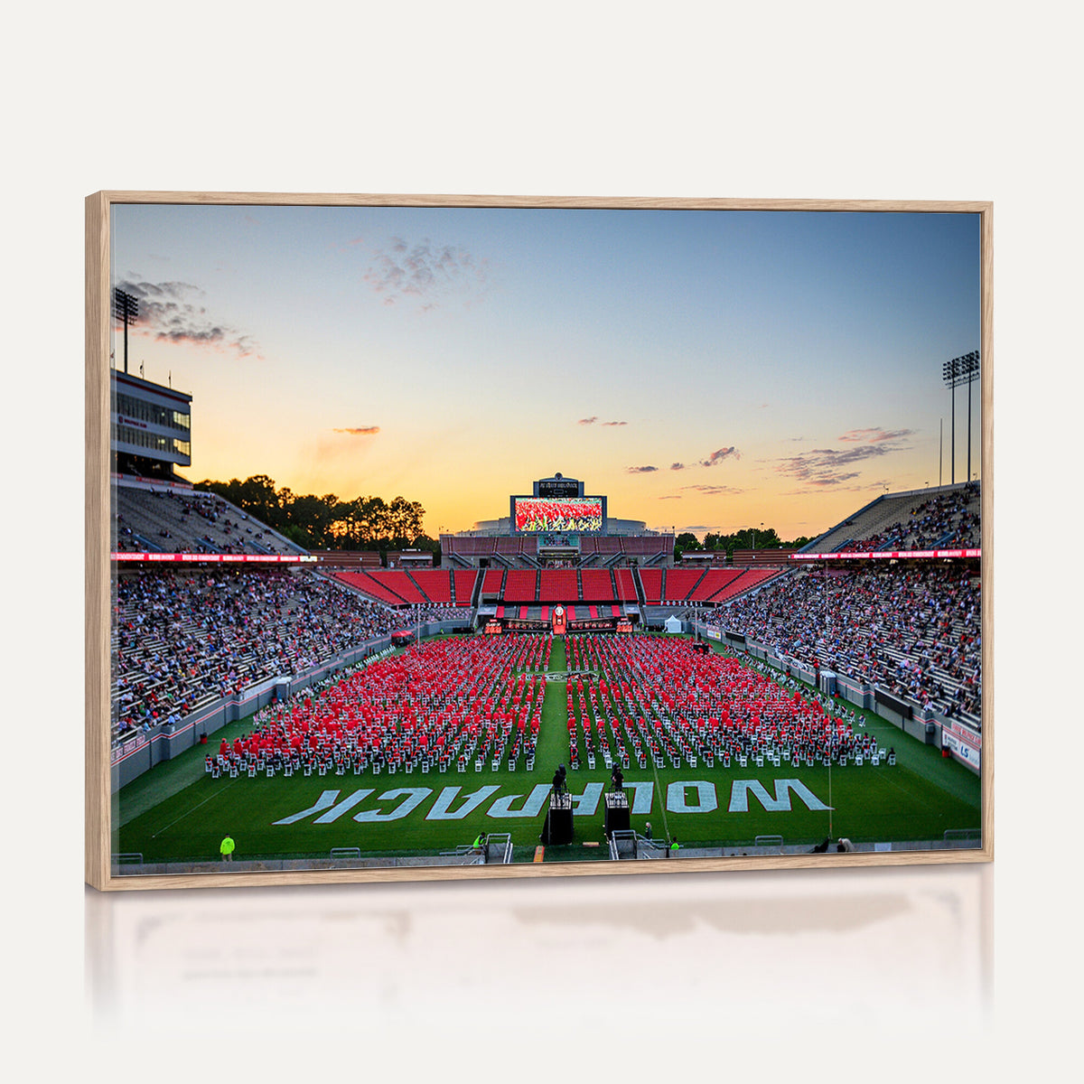 35266-MGV-CV-36X24 - NC State Wolfpack Football Team Print Wall Art - Raleigh Carter-Finley Stadium Wall Art Canvas Print