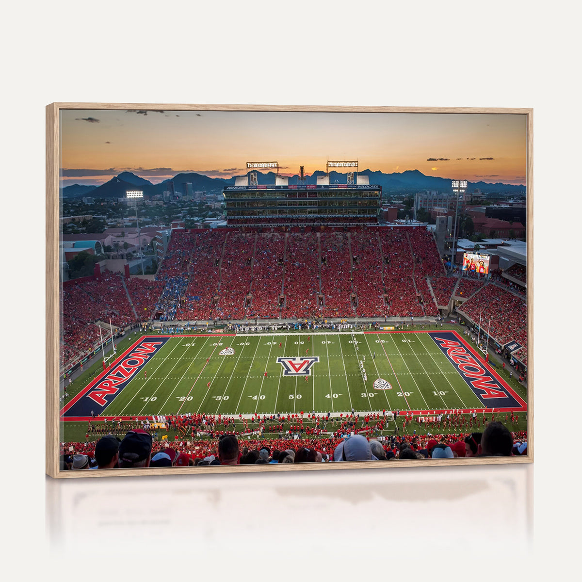 45563-MGV-CV-36X24 - Arizona Wildcats Football Team Print - Tucson Arizona Stadium Wall Art Canvas Print