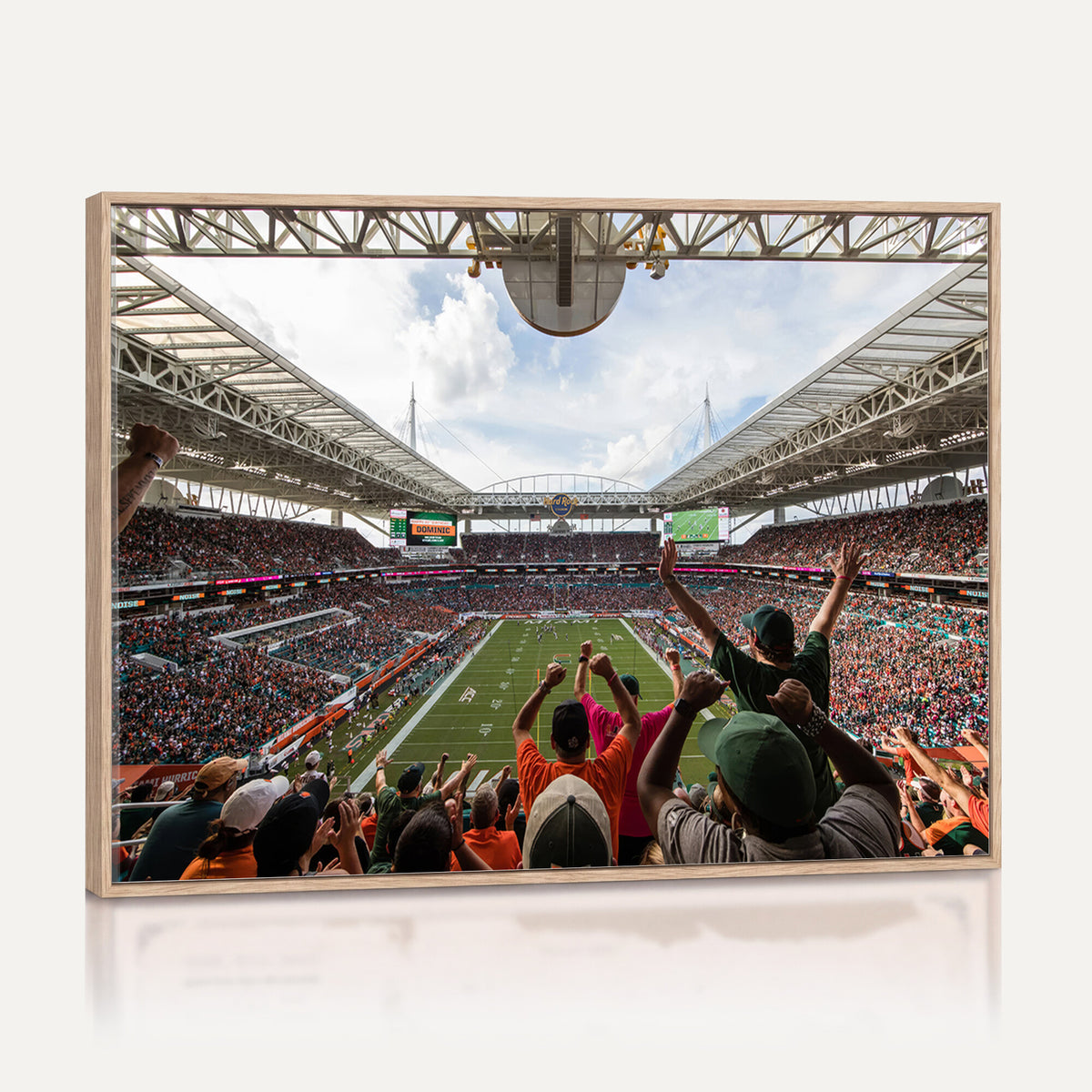 66239-PAN-FL-20X10 - Miami Hurricanes Football Team Wall Art Print - Miami Hard Rock Stadium Wall Art Canvas Print