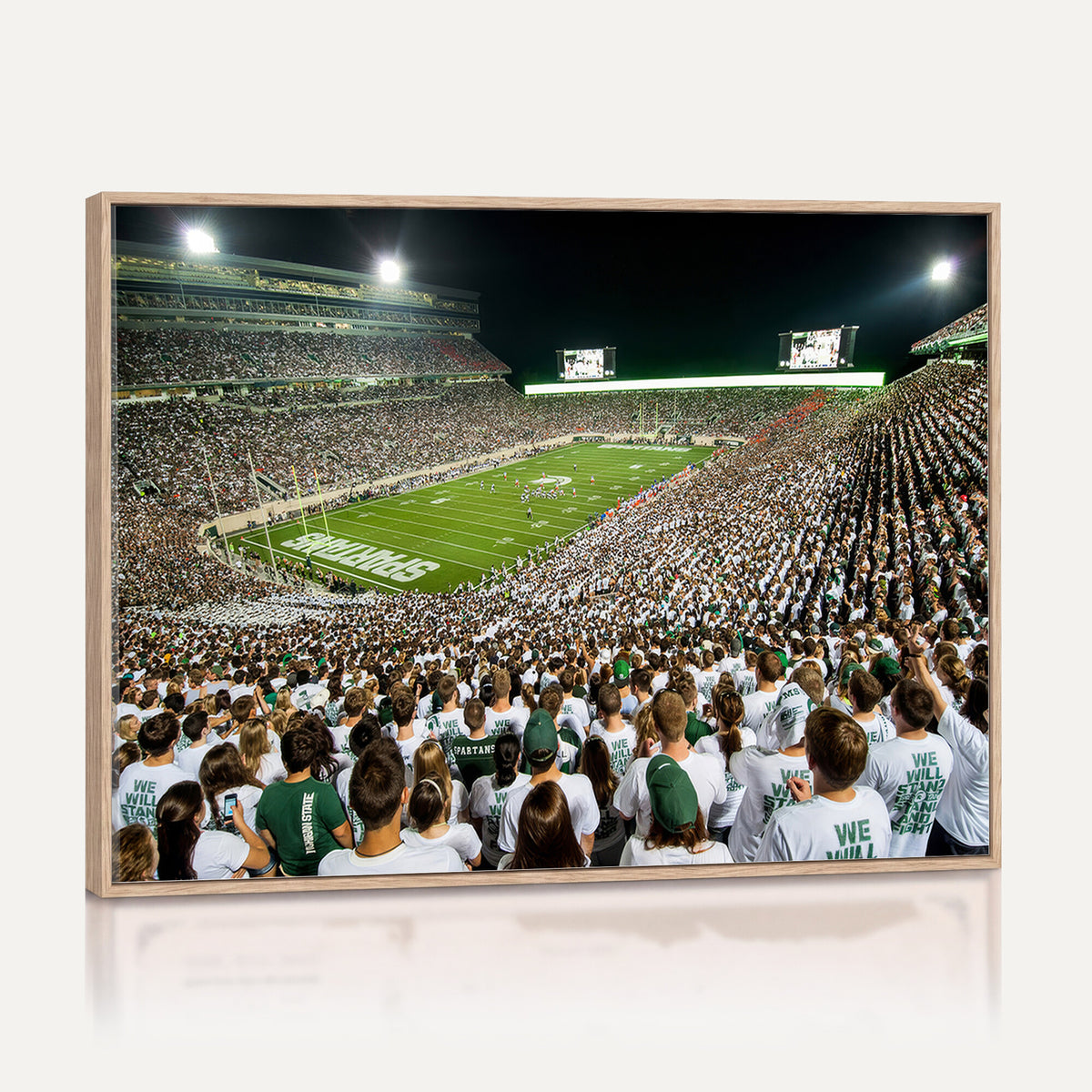 30457-PAN-FL-20X10 - Michigan State Spartans Football Canvas Print - East Lansing Spartan Stadium Wall Art Canvas Print