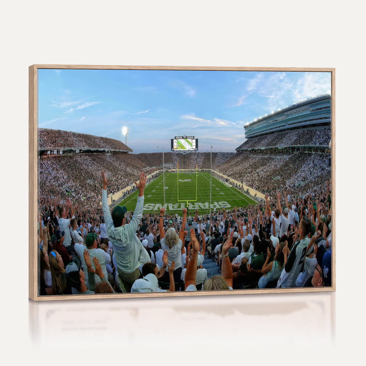 73105-PAN-FL-20X10 - Michigan State Spartans Football Team Art Print - East Lansing Spartan Stadium Wall Art Canvas Print