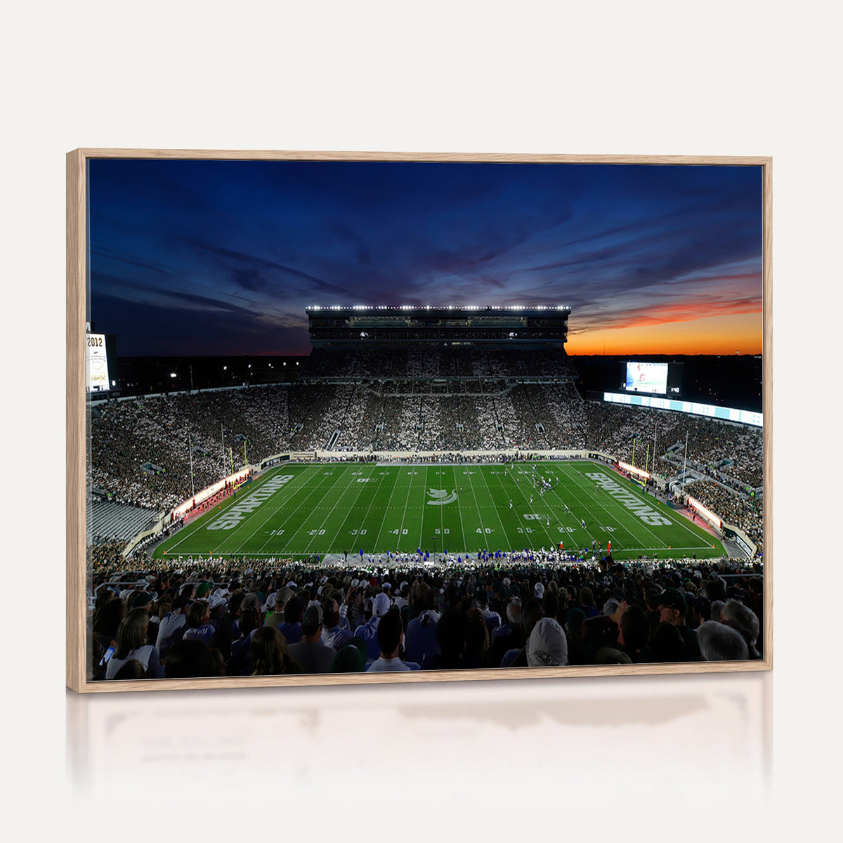 49074-PAN-FL-20X10 - Michigan State Spartans Football Team Print - East Lansing Spartan Stadium Canvas Print