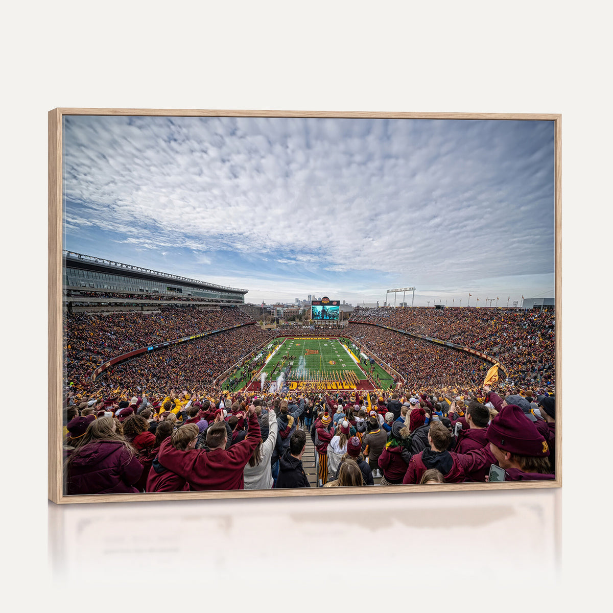 38459-PAN-FL-20X10 - University of Minnesota Golden Gophers Football Team Print - Minneapolis Huntington Bank Stadium Art