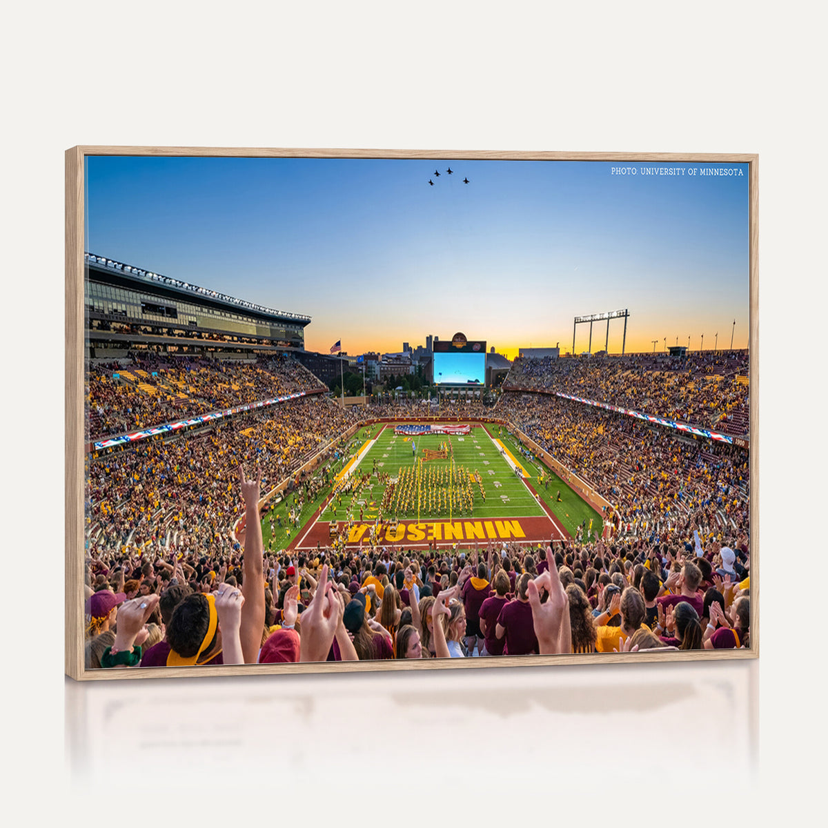 63452-PAN-FL-20X10 - University of Minnesota Golden Gophers Football Team Print - Minneapolis Huntington Bank Stadium