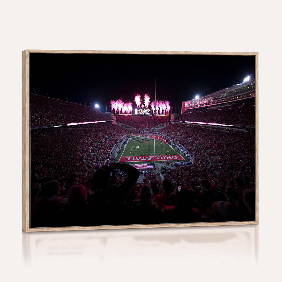 20483-PAN-FL-20X10 - Ohio State University Buckeyes Football Team Print - Columbus Ohio Stadium Wall Art Canvas Print