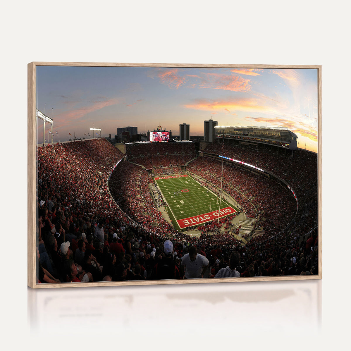 28825-PAN-FL-20X10 - Ohio State University Buckeyes Football Team Print - Columbus Ohio Stadium Wall Art Canvas Print