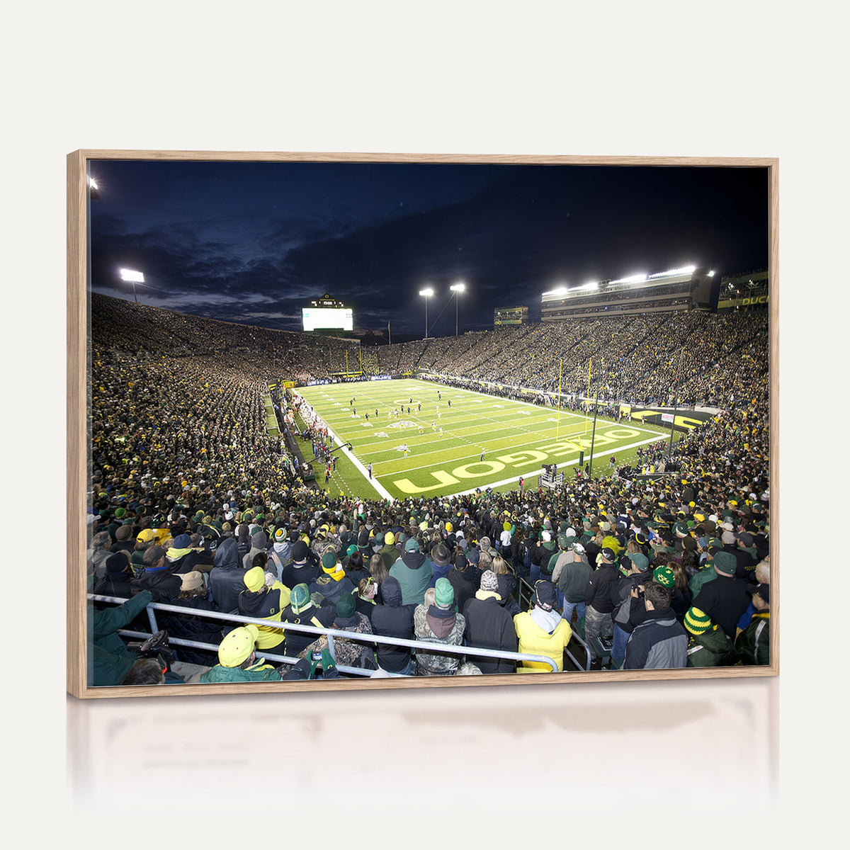 48756-PAN-FL-20X10 - University of Oregon Ducks Football Team Print - Eugene Autzen Stadium Wall Art Canvas Print