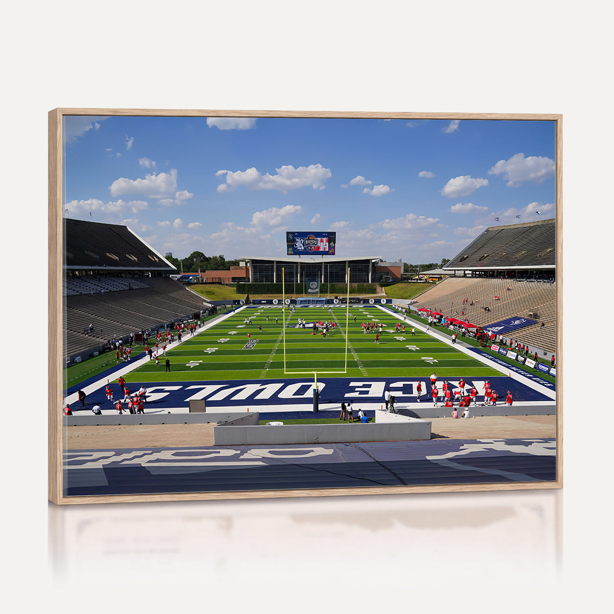 92248-MGV-CV-36X24 - Rice University Owls Football Team Print, Houston Rice Stadium