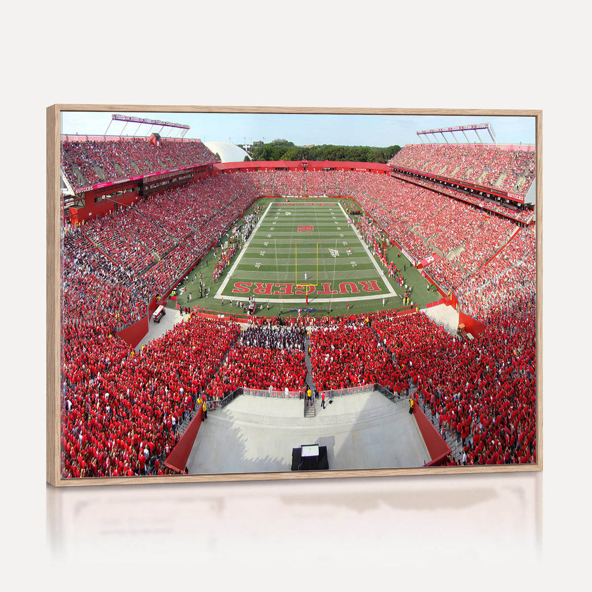 90818-PAN-FL-20X10 - Rutgers Scarlet Knights Football Team Print - Piscataway SHI Stadium Wall Art Canvas Print