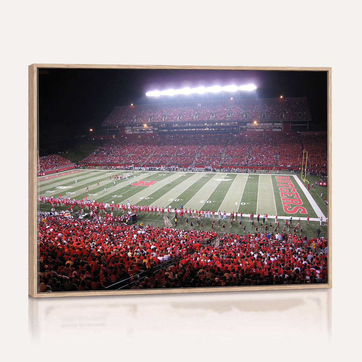 53225-PAN-FL-20X10 - Rutgers University Scarlet Knights Football Team Print - Piscataway SHI Stadium Wall Art Canvas