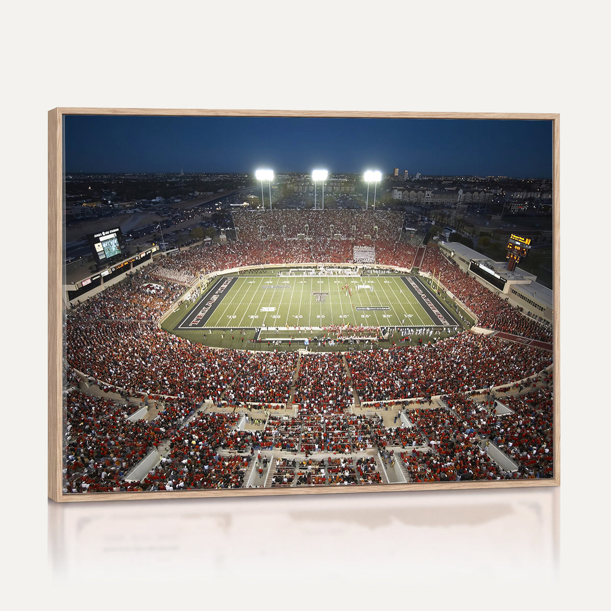 55763-MGV-CV-36X24 - Texas Tech Red Raiders Football Team Print, Lubbock Jones AT&T Stadium, Framed and Ready to Hang