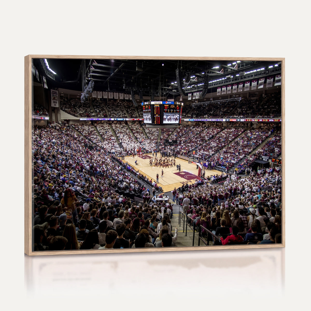 76876-MGV-CV-36X24 - University of Nebraska Cornhuskers Basketball Team Print - Lincoln Red Arena Wall Art Canvas Print