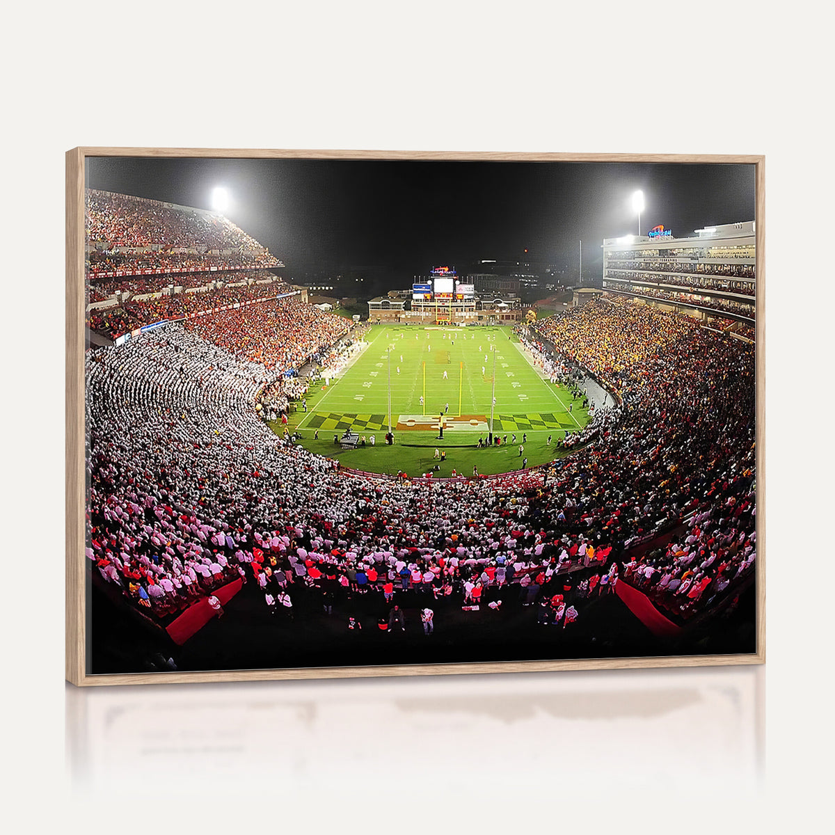 12091-PAN-FL-20X10 - University of Maryland Terrapins Football Team Print - College Park SECU Stadium Wall Art Canvas