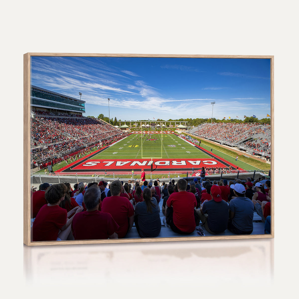 71475-PAN-FL-20X10 - Ball State Cardinals Football Team Print - Muncie Scheumann Stadium Wall Art Canvas Print