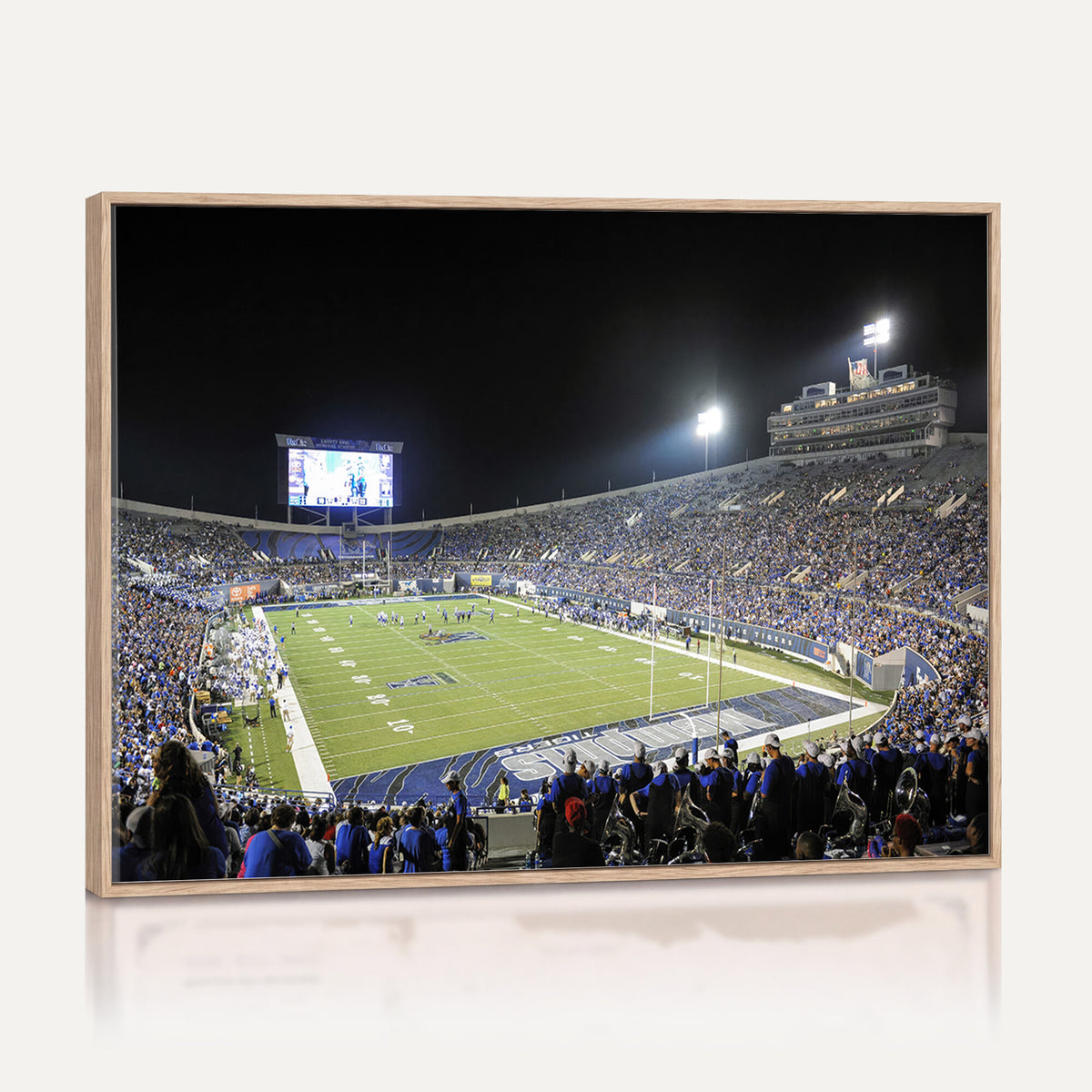 10894-PAN-FL-20X10 - University of Memphis Tigers Football Team Print - Memphis Simmons Bank Liberty Stadium Wall Art