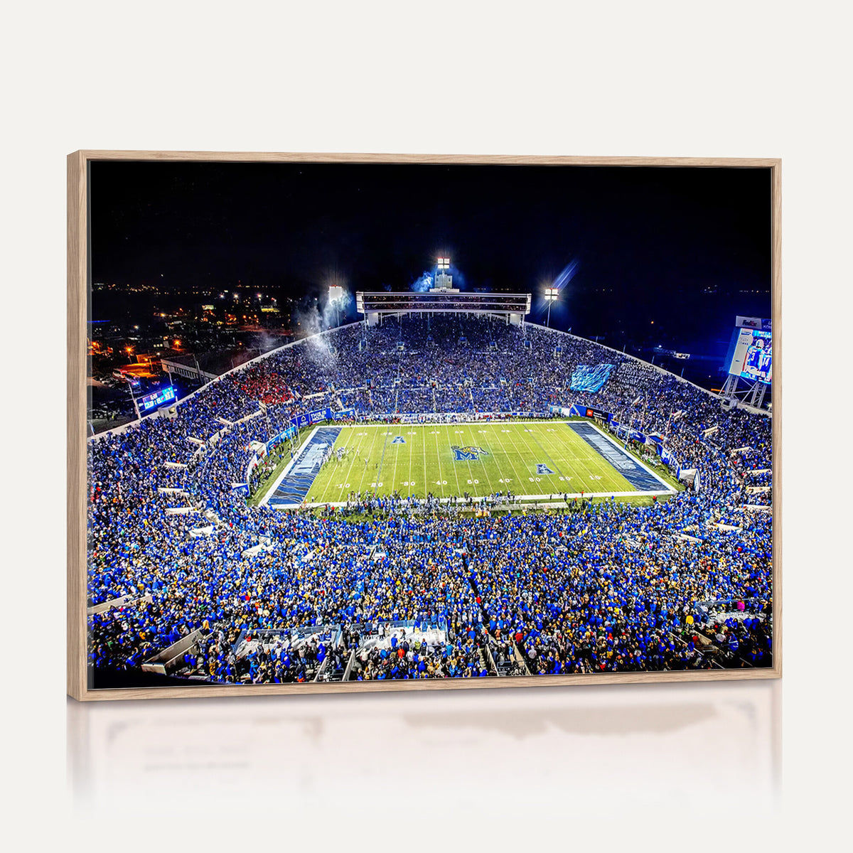 11665-PAN-FL-20X10 - University of Memphis Tigers Football Team Print - Memphis Simmons Bank Liberty Stadium Wall Art