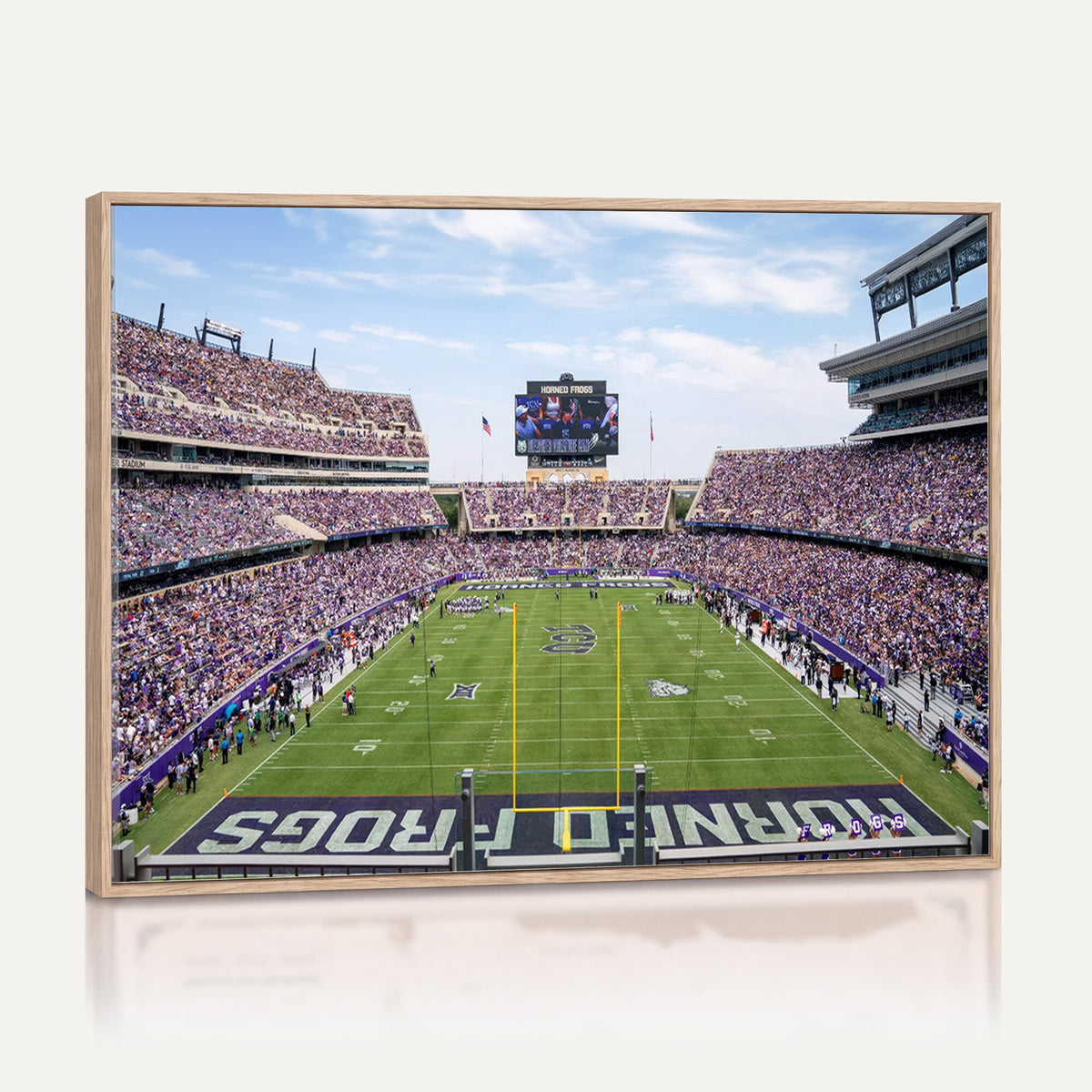 27650-PAN-FL-20X10 - TCU Horned Frogs Football Team Print - Fort Worth Amon G. Carter Stadium Wall Art Canvas Print