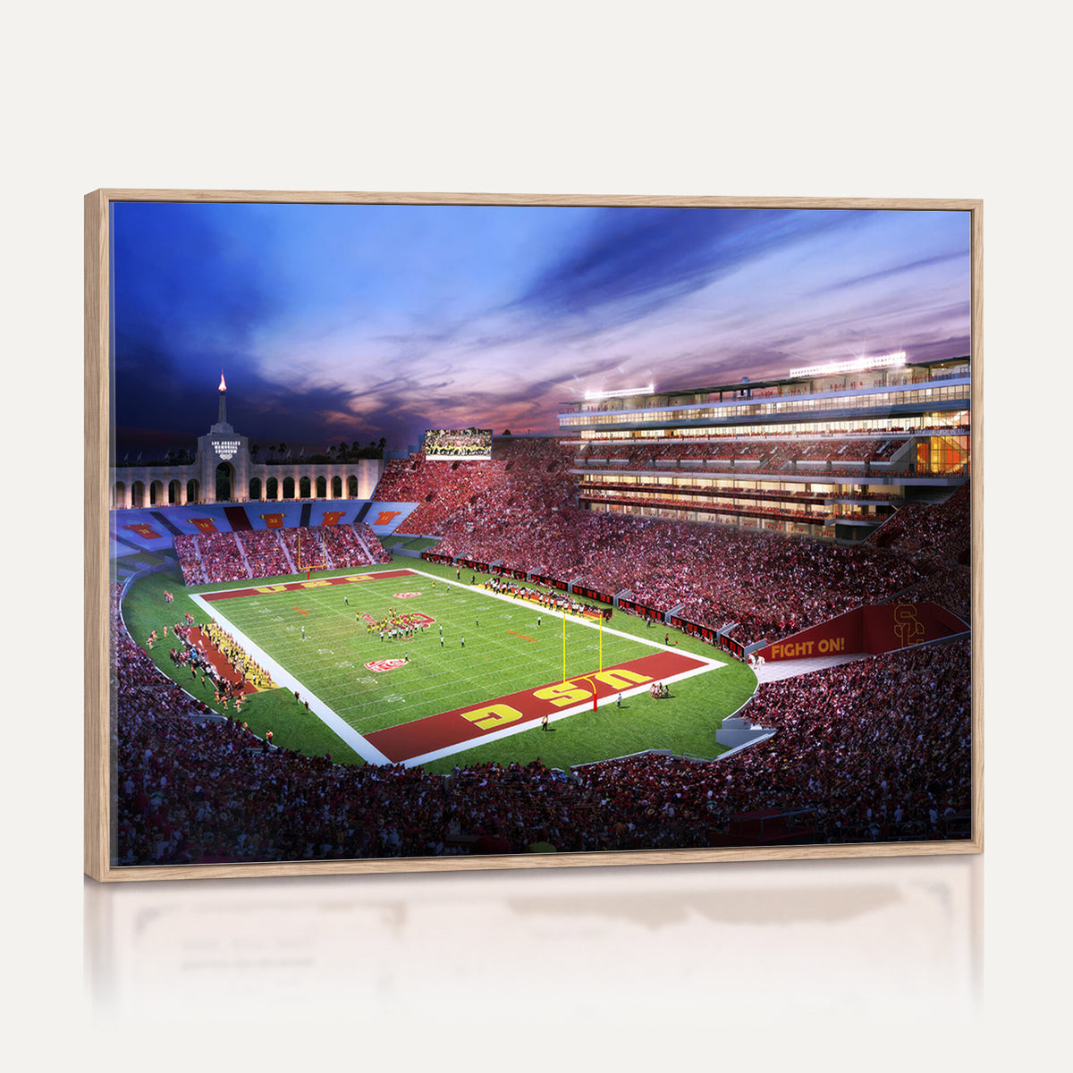 71879-MGV-CV-36X24 - The University of Southern California USC Trojans Football Team Print, Framed and Ready to Hang