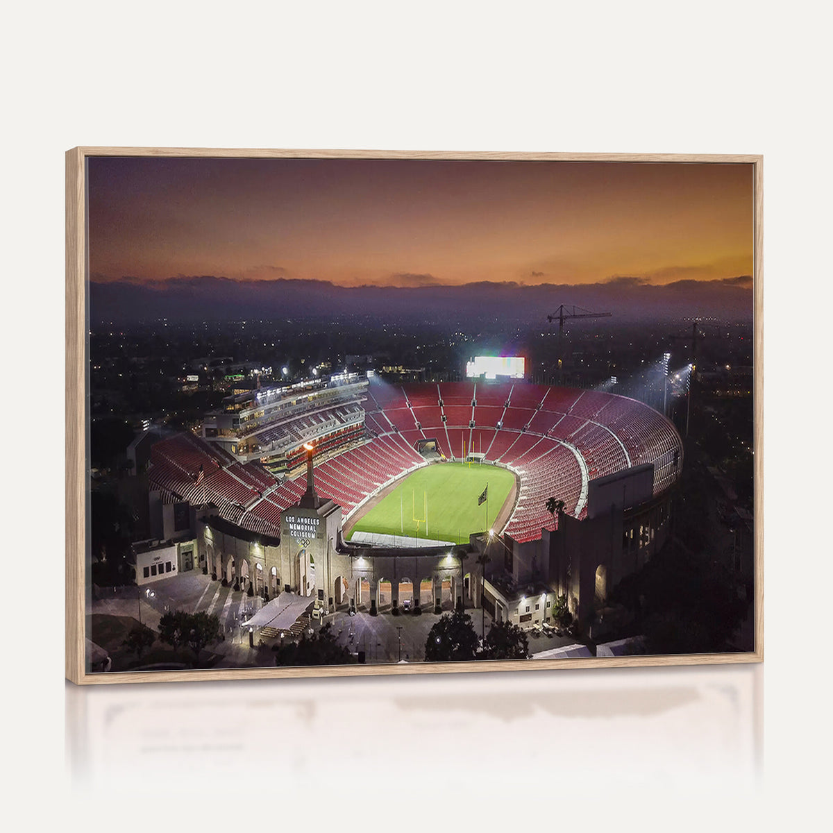 50666-MGV-CV-36X24 - The University of Southern California USC Trojans Football Team Print, Los Angeles Memorial Coliseum