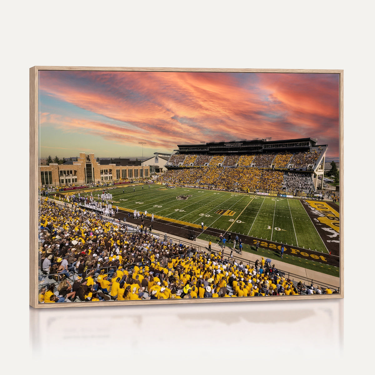 90508-MGV-CV-36X24 - University of Wyoming Cowboys Football Team Print, Laramie, Extra Large Game Room Wall Decor