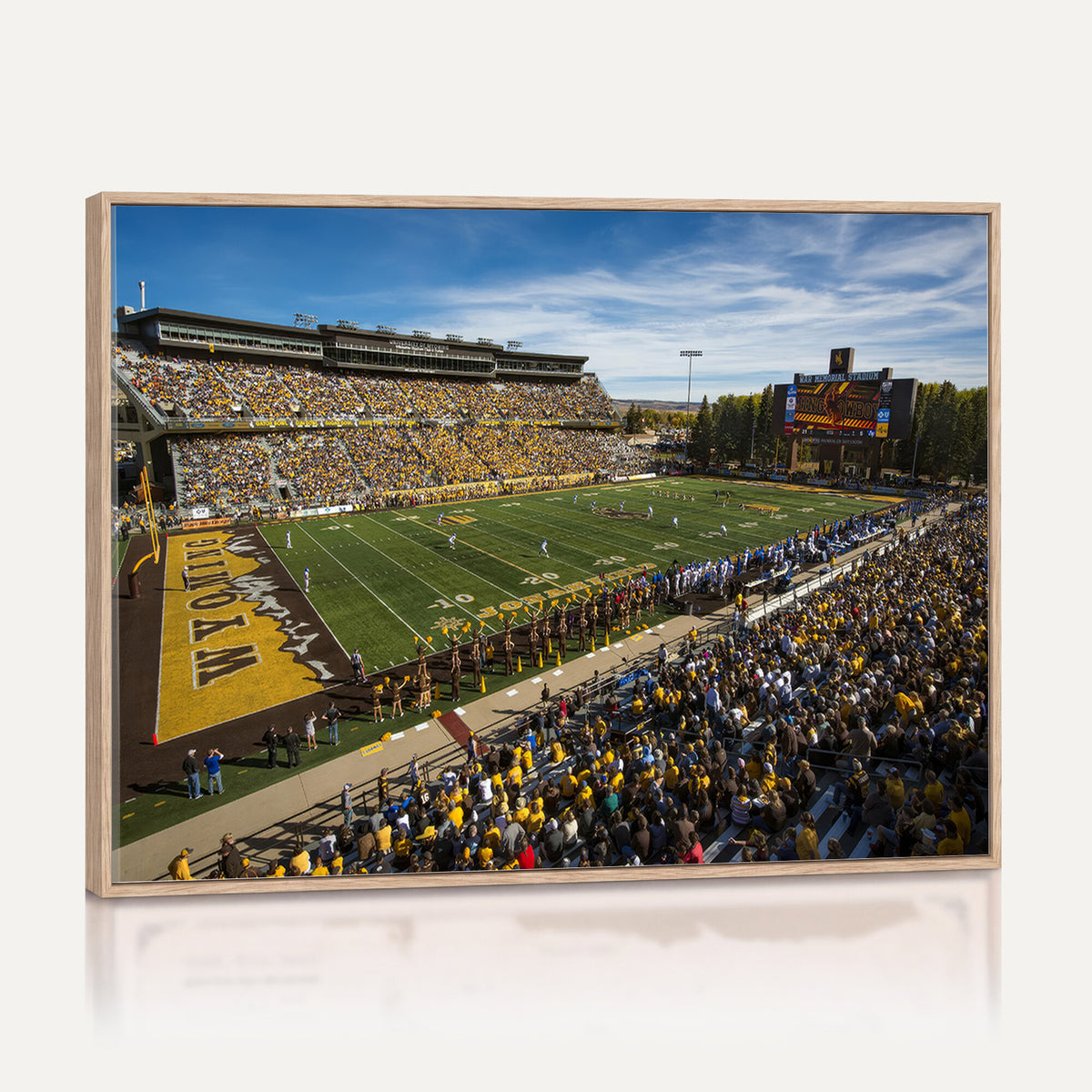 89846-MGV-CV-36X24 - University of Wyoming Cowboys Football Team Print, Laramie, Man Cave Wall Decor