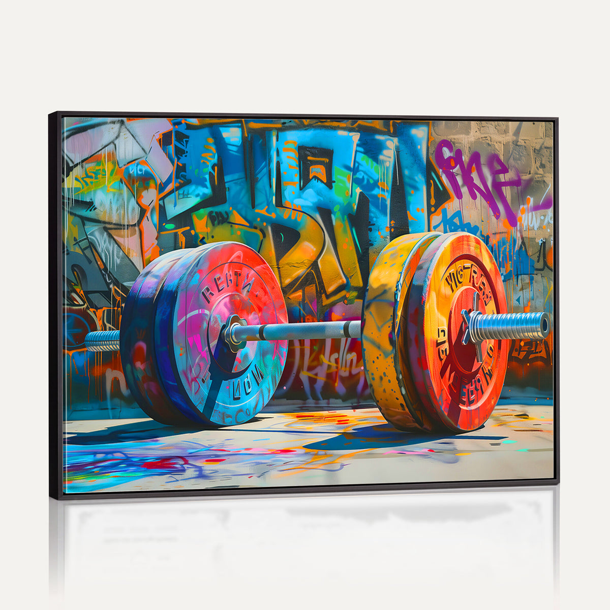 70871-MGV-CV-36X24 - Fitness Gym Barbell Graffiti Wall Art Canvas Print