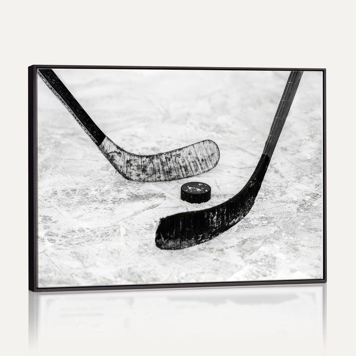 82900-MGV-CV-36X24 - Winter Ice Hockey Sport Canvas Wall Art Print, Hockey Wall Decor
