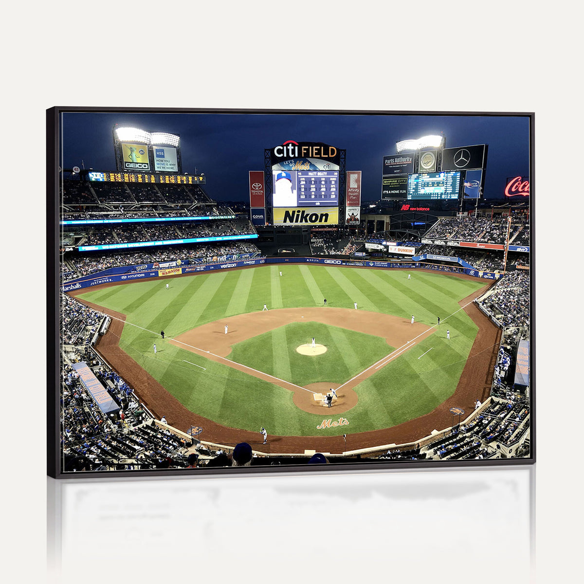 87666-MGV-CV-36X24 - Citi Field Wall Art Print | 3-Panel New York Mets Baseball Stadium Canvas Print | Framed Sports