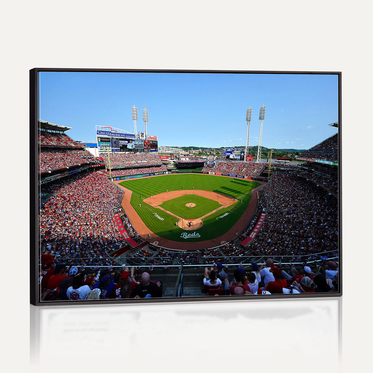 90998-MGV-CV-36X24 - Cincinnati Reds Baseball Canvas Print | Great American Ball Park Stadium Wall Art