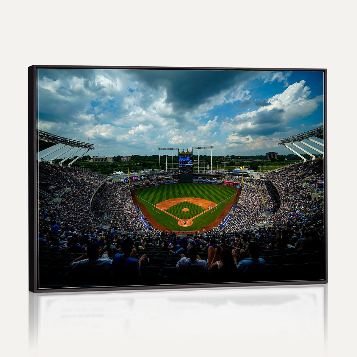 37127-MGV-CV-36X24 - 3-Panel Kauffman Stadium Wall Art Print | Large Kansas City Royals Baseball Canvas