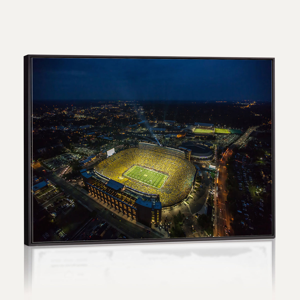 52519-MGV-CV-36X24 - Michigan Wolverines Football Team Print, Michigan Stadium Wall Art Canvas Print