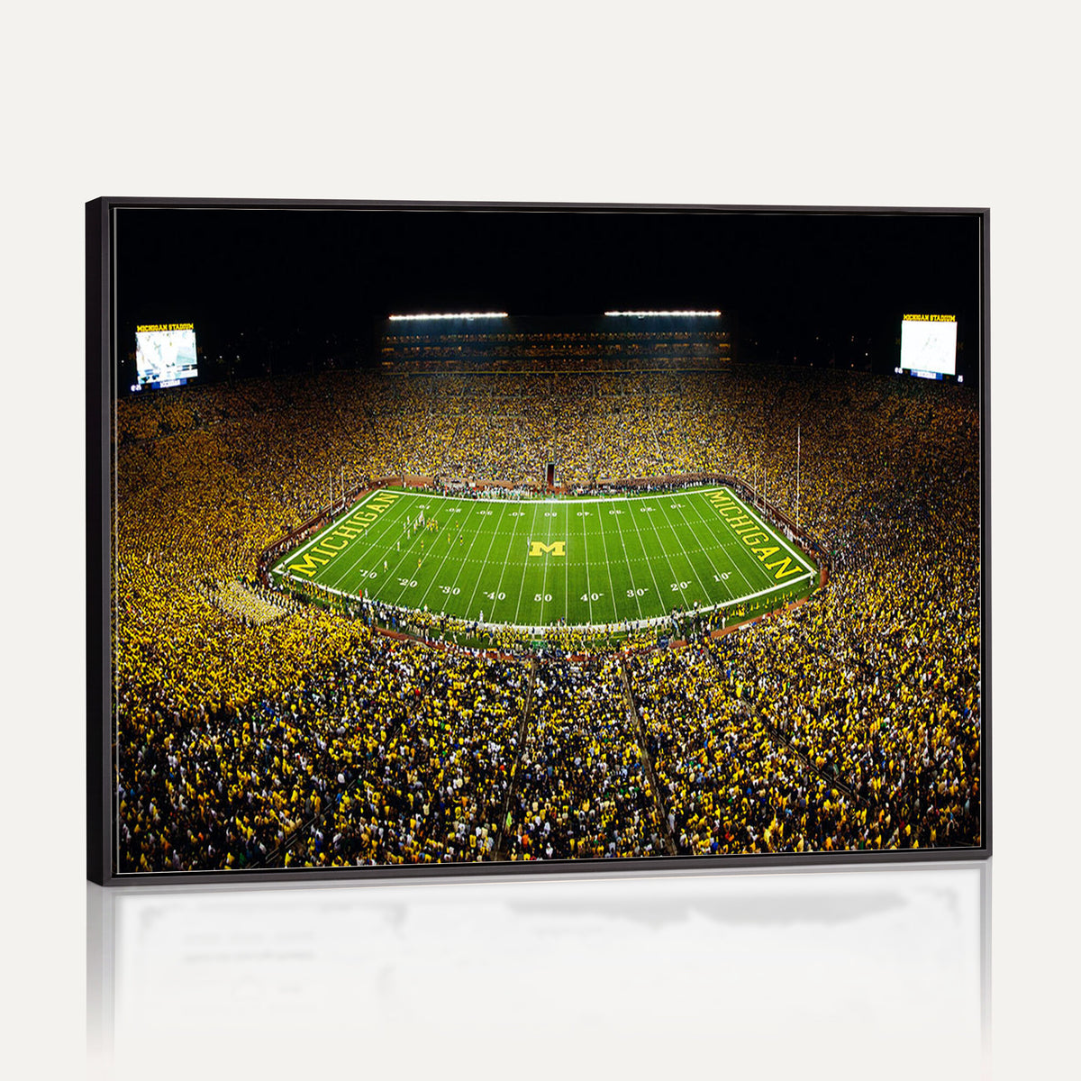 26166-MGV-CV-36X24 - Stadium in Michigan Wall Art Canvas Print, Framed American Football Stadium Art
