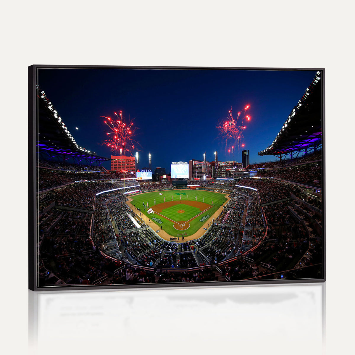50582-MGV-CV-36X24 - Truist Park Atlanta Braves Baseball Stadium Wall Art Print | Large 3-Panel Canvas Print for Sports
