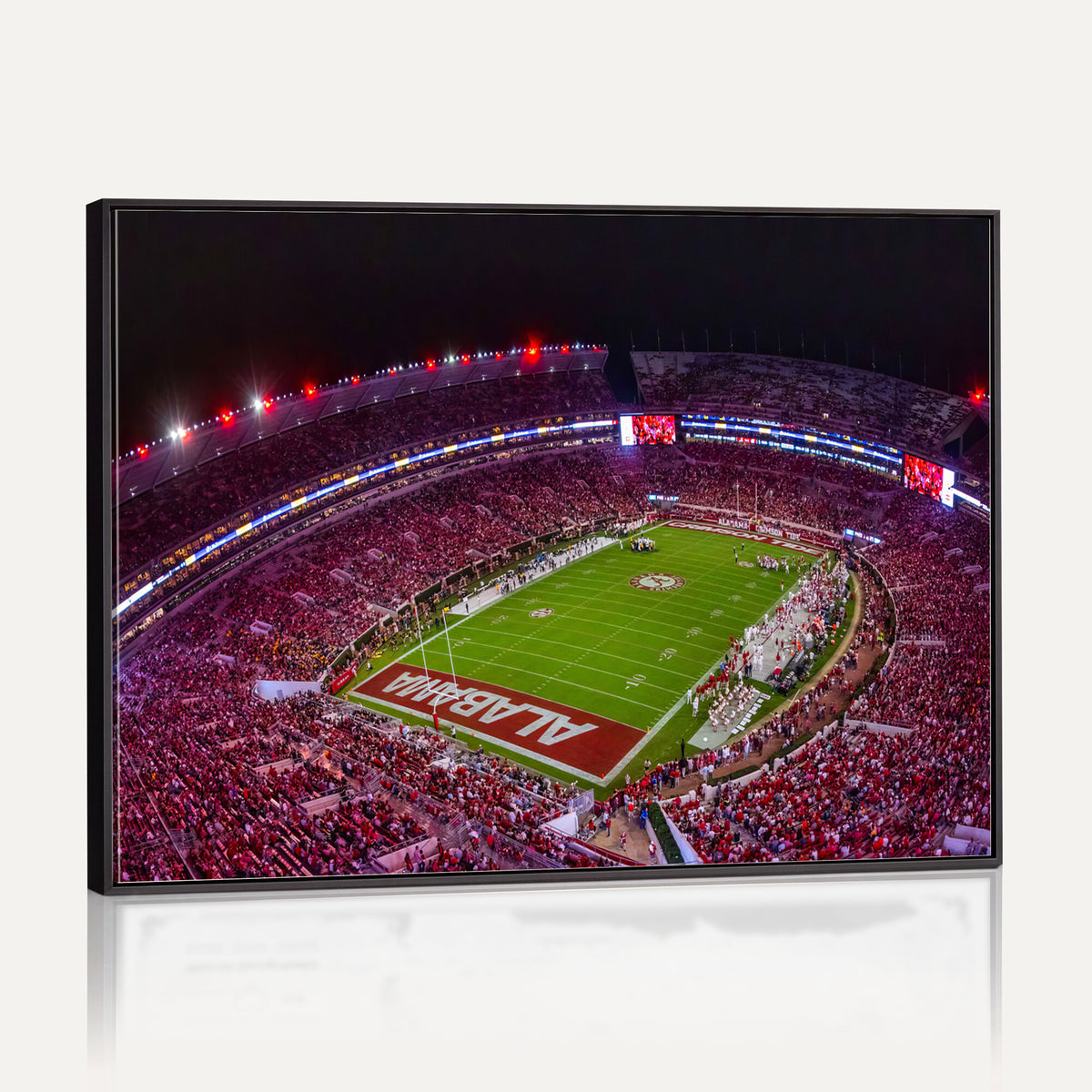 11343-MGV-CV-36X24 - Bryant-Denny Stadium Night Game Triple Canvas Wall Art | Alabama Crimson Tide Football