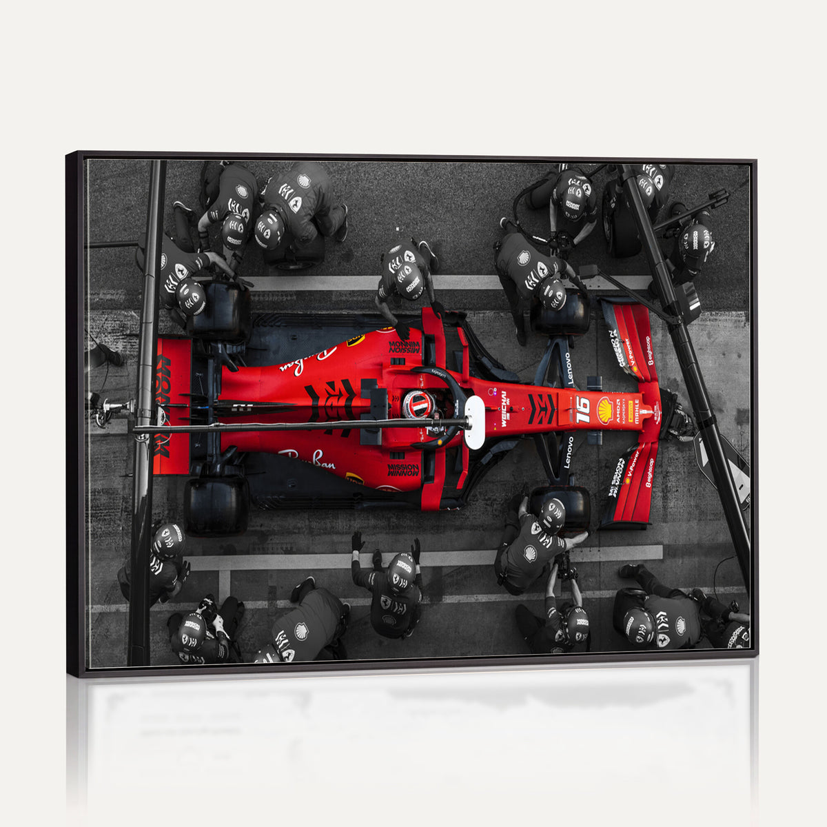 99356-MGV-CV-36X24 - Ferrari Pit Stop Canvas Wall Art | Precision and Speed
