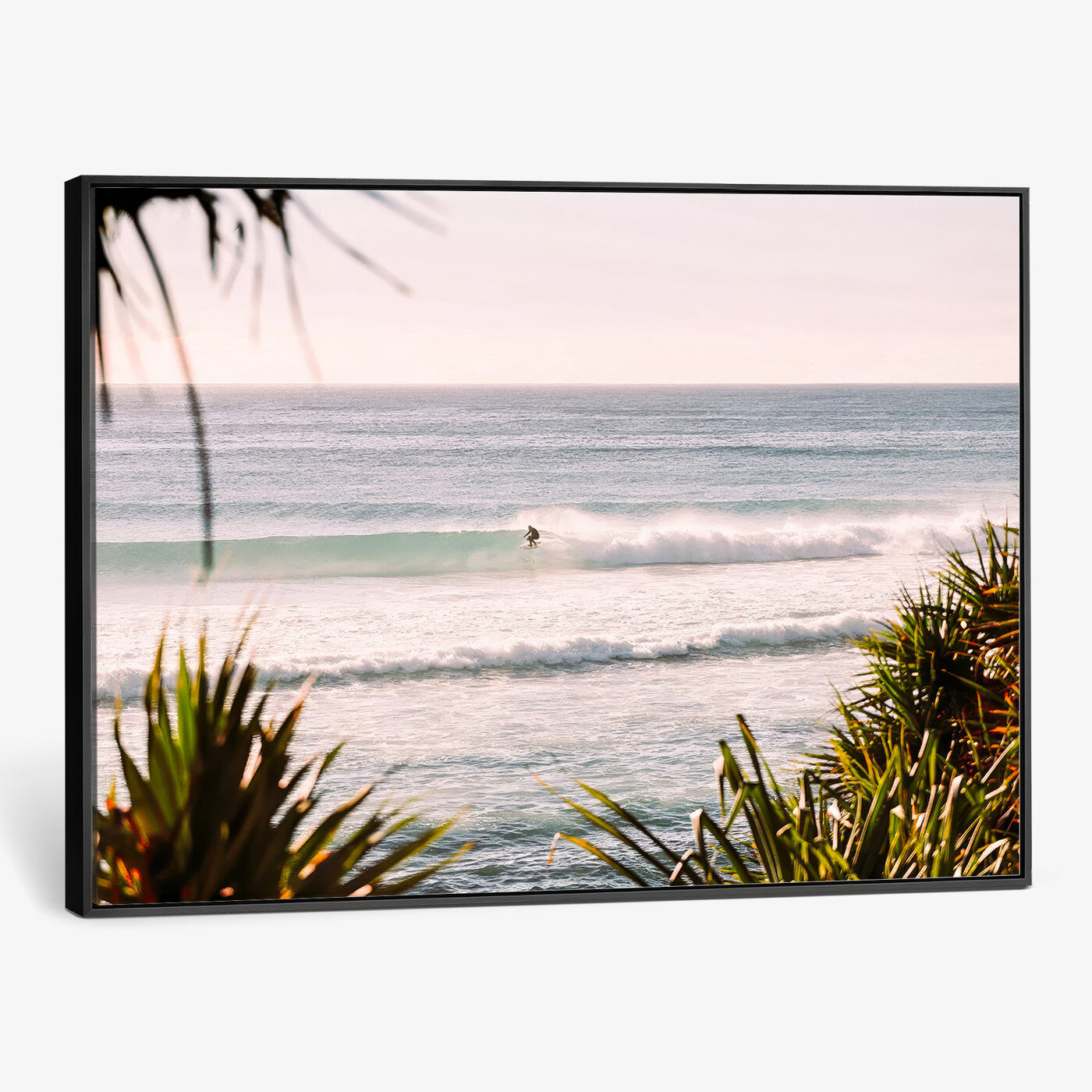 23287092-MGV-CV-36X24 - Ocean Surfer Wall Art Canvas Print | Framed Coastal Surf Art Picture Tropical Beach Artwork for Home Office