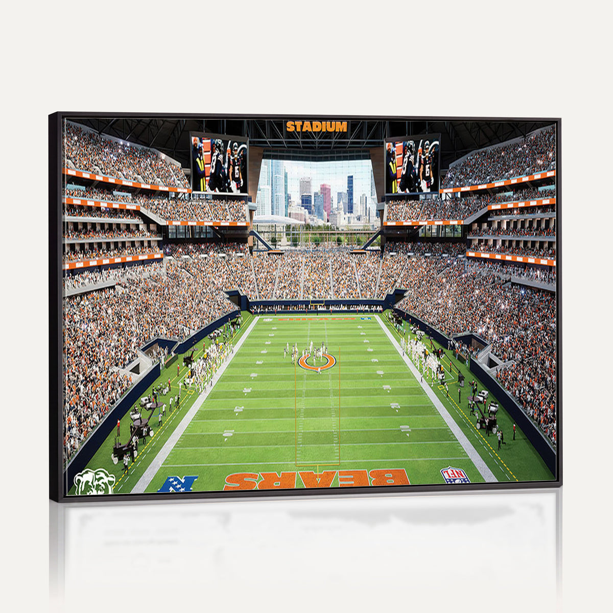76935553-PAN-FL-20X10 - Chicago Bears Soldiers Field Wall Art Canvas Print, Home Office Wall Decor
